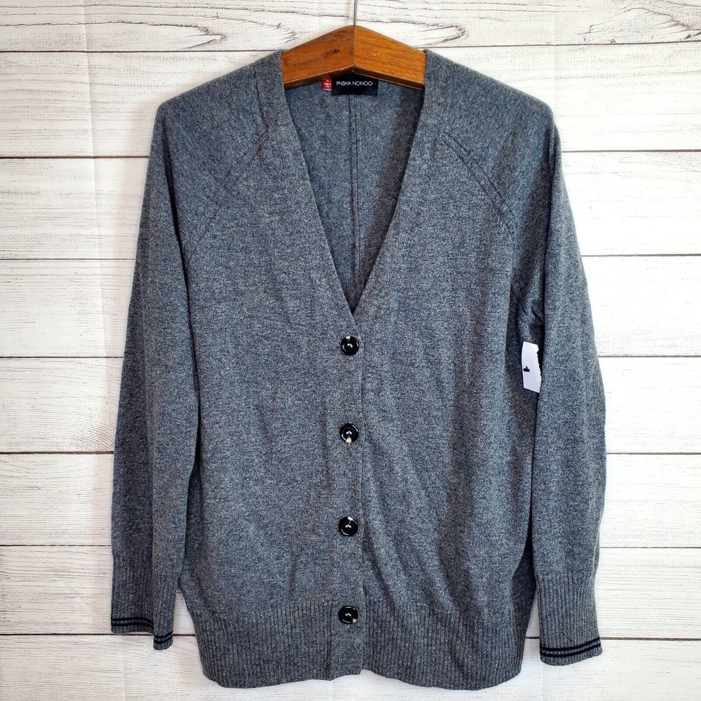 Misha Nonoo Women's Cashmere Blend Cardigan Size Large Button Front New